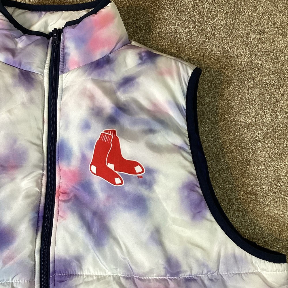 Grateful Dead Red Sox 60th Anniversary Tie Dye Puffer Vest M - Picture 7 of 8